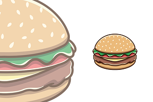 simple burger cartoon, an Illustration by garistipis