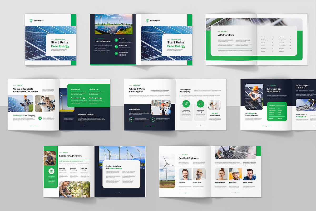 Solar Energy Company Profile Square, a Brochure Template by artbart (Photo 2 of 7)