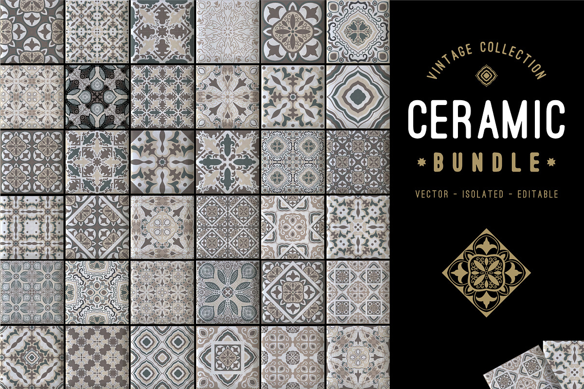 Ceramic Tiles Patchwork Set, a Pattern Graphic by Markovka (Photo 2 of 7)