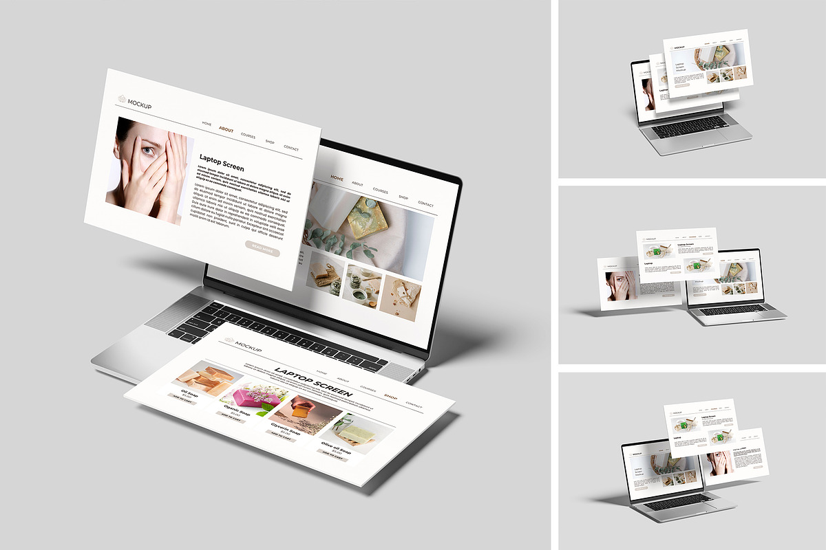 Laptop Screen Website Mockup, a Wearable Device Mockup by Pikachudesign (Photo 1 of 5)
