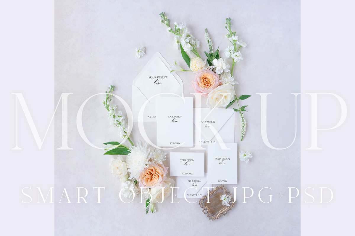Styled flatlay invitation - Warmth04, a Merchandise Mockup by The Amore Vault (Photo 2 of 3)