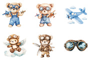 Aviator Teddy Bear Clipart, a Work Illustration by SinaCreation (Thumbnail 2 of 7)