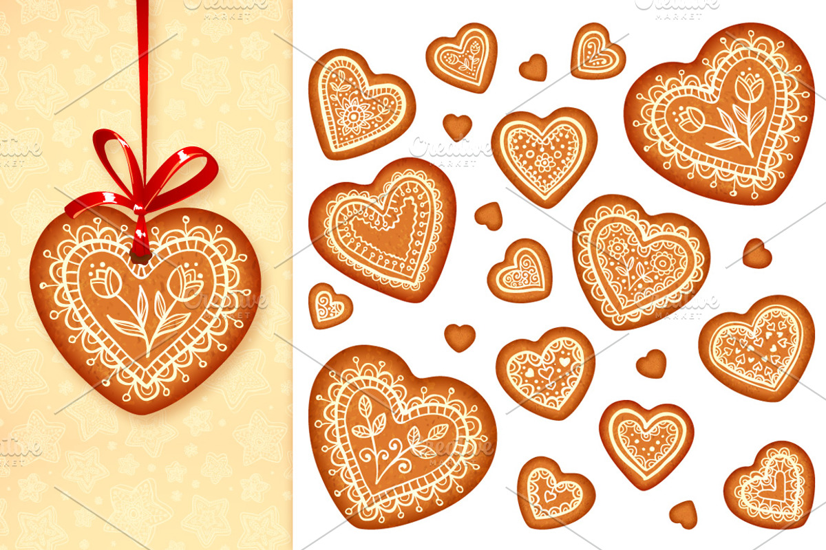 20 vector Christmas gingrebreads preview 3
