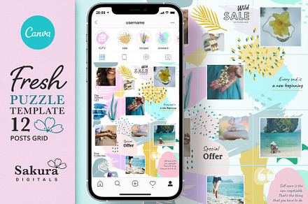 Instagram Puzzle Template for Canva