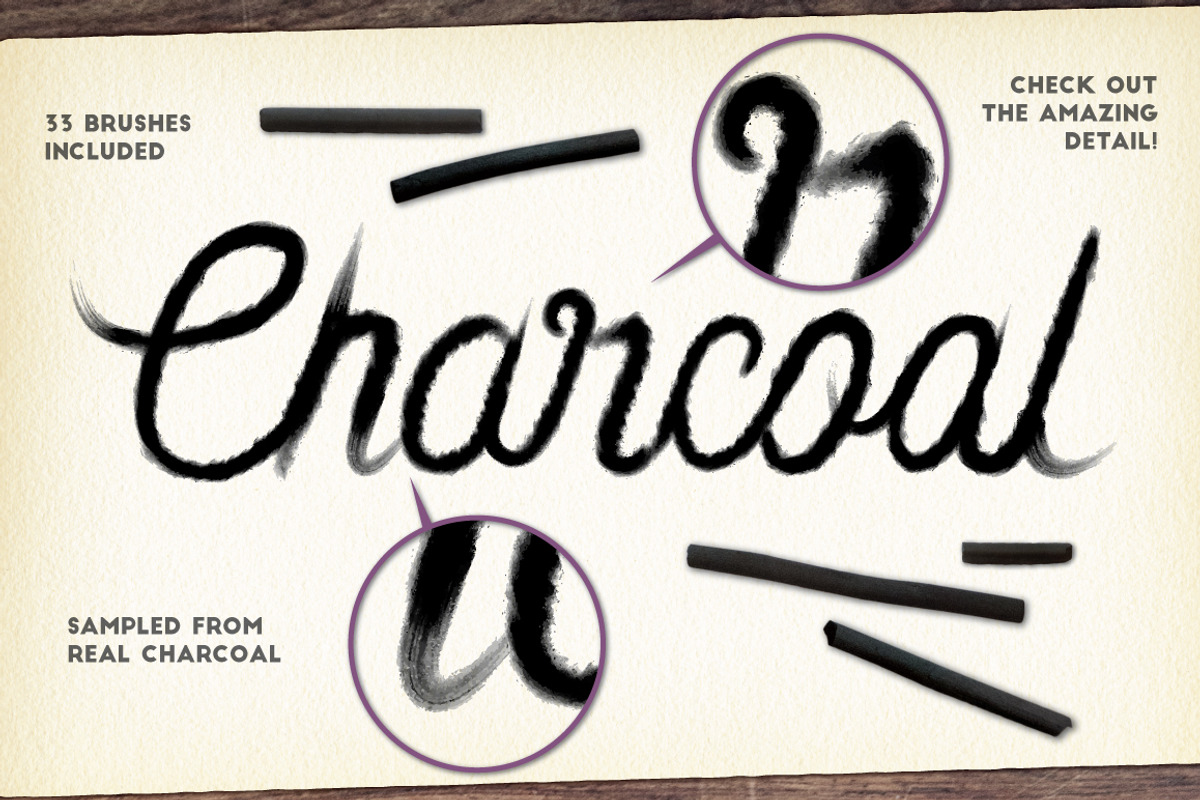 Charcoal Brushes preview 3