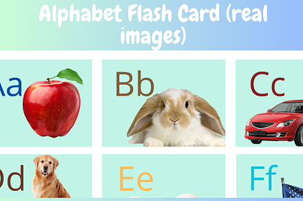 Alphabet Flashcards for Kids, a Poster Template by NailaDesignsStudio