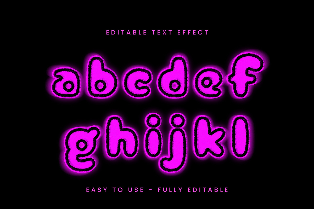 Glowing Outline Bubble Text Effect preview 3