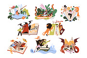Fantasy books concepts set, a Person Illustration by PaperTrident (Thumbnail 1 of 9)