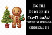 Cute Christmas Watercolor Clipart, an Illustration by Designking (Thumbnail 4 of 5)