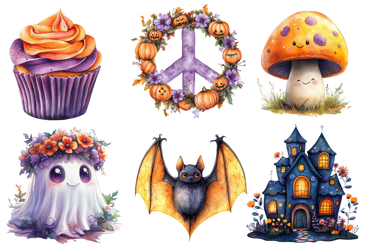 Groovy Halloween Clipart, an Illustration by Designworld (Photo 2 of 6)