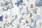 Watercolor Cute Set Blue Nursery, an Animal Illustration by ViktoriyaD (Thumbnail 5 of 8)