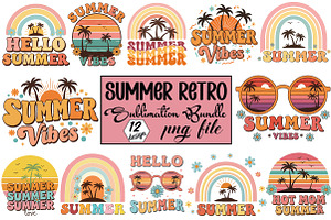 Summer Retro Sublimation Bundle, an Illustration by Libby Wishes
