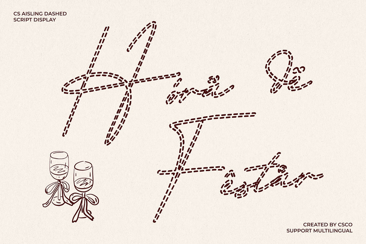 CS Aisling Dashed, a Script Font by Craft Supply Co. (Photo 7 of 8)