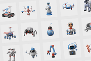 3D Robot Icon Set, an Object 3D Model by Flat Icons (Thumbnail 6 of 8)