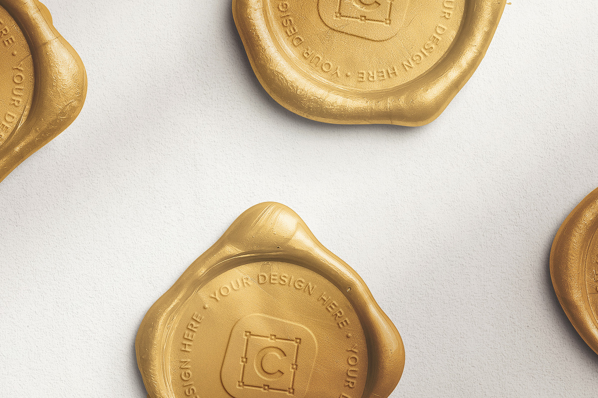 Metallic Wax Seal Set - Premium, an Advertising Mockup by Custom Scene (Photo 6 of 9)