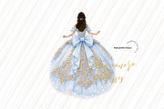 Baby Blue Quinceanera Dress Clipart, an Illustration by Sunflower Day Love (Thumbnail 1 of 3)