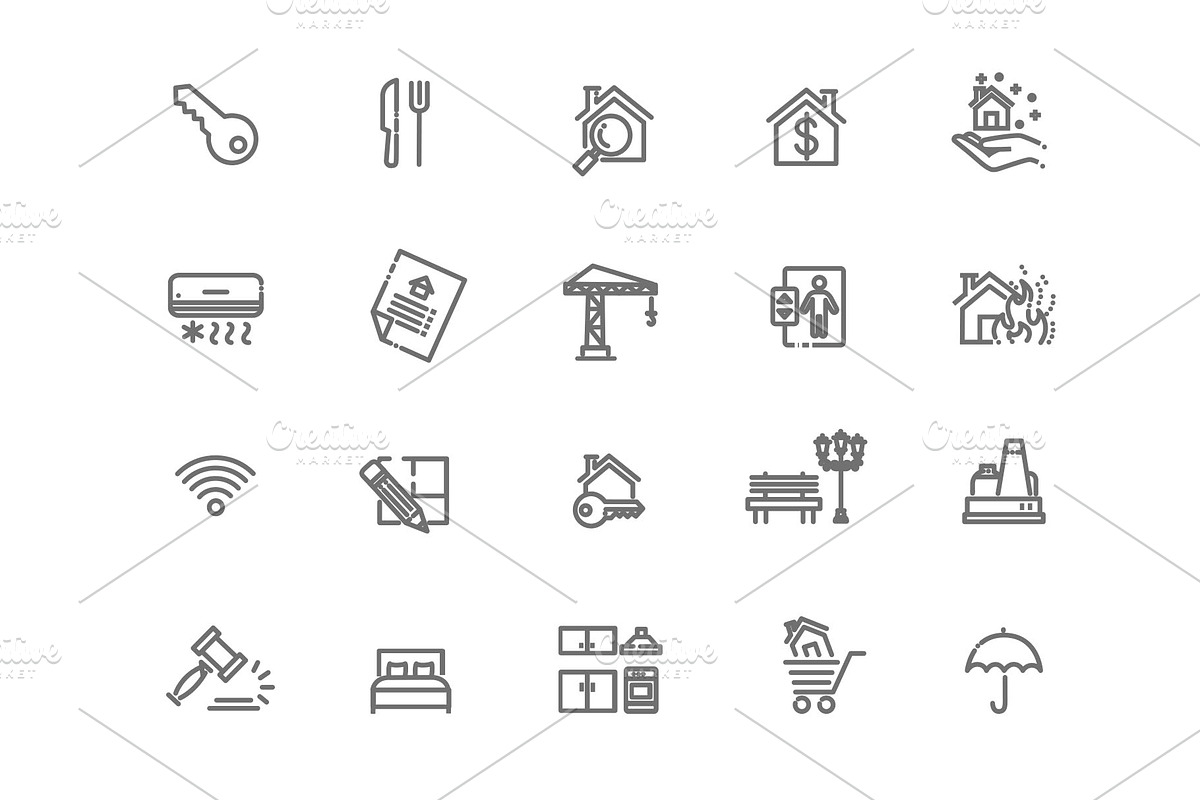 Real Estate Icons, an Object Illustration by Tettygreen (Photo 2 of 3)