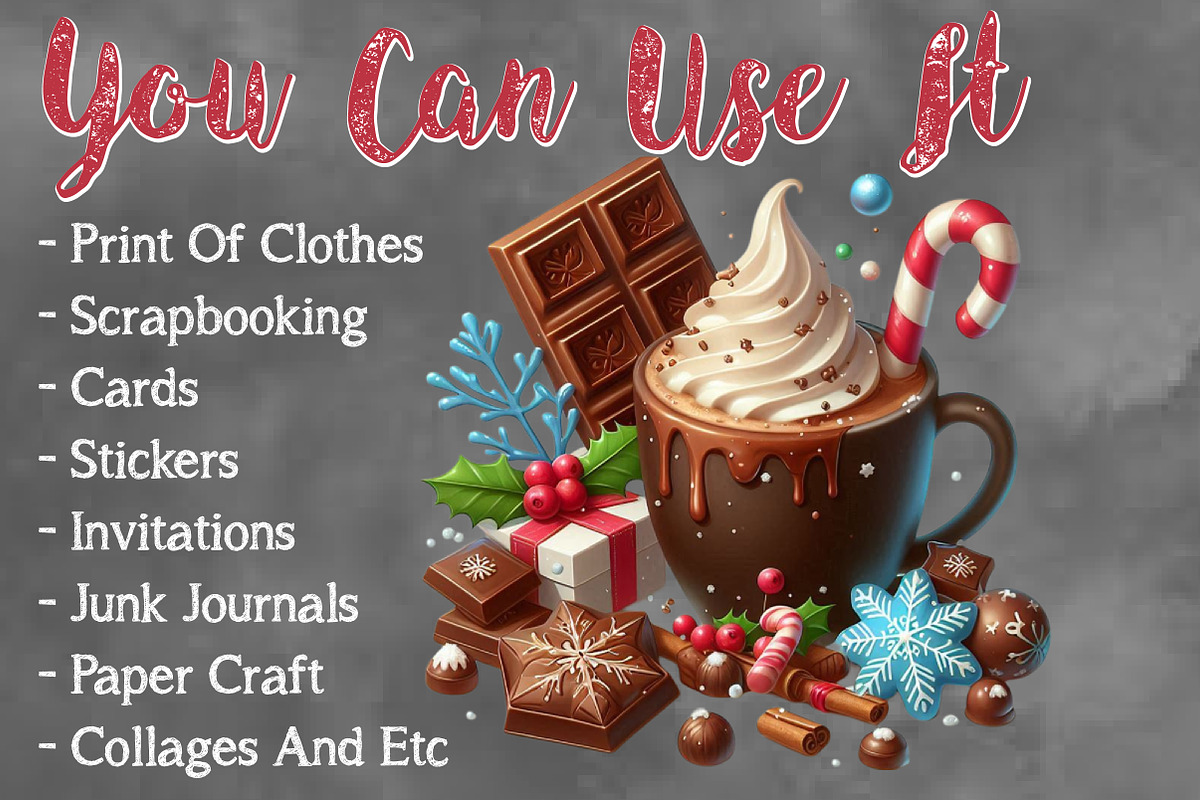 Christmas Chocolate Coffee Clipart, a Work Illustration by Craft Nest (Photo 5 of 5)
