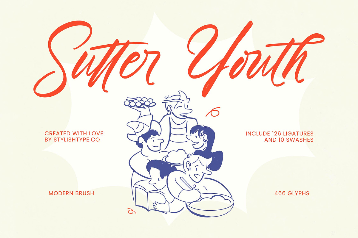 Sutter Youth Modern Brush Font, a Script Font by stylishtype.co (Photo 1 of 20)