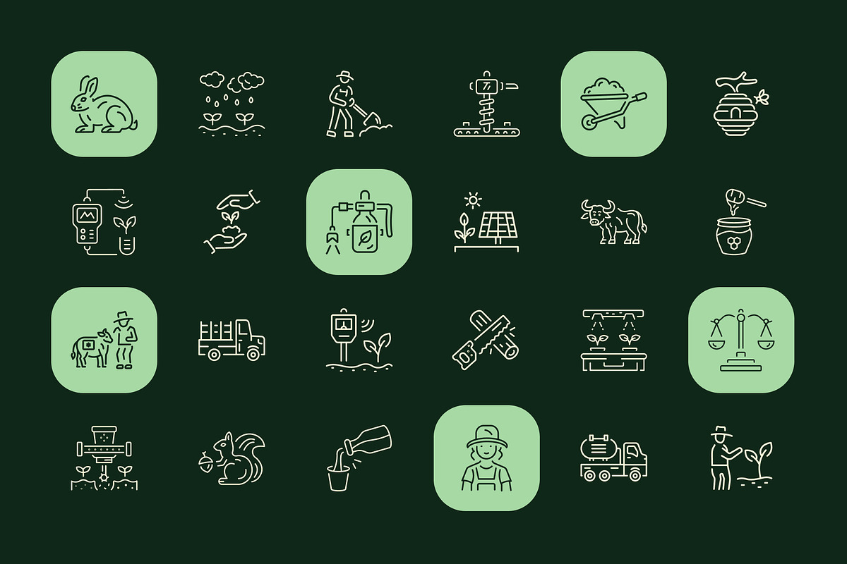 Animated Farm and Agriculture Icon, an Outline Icon by Prosymbols (Photo 2 of 3)