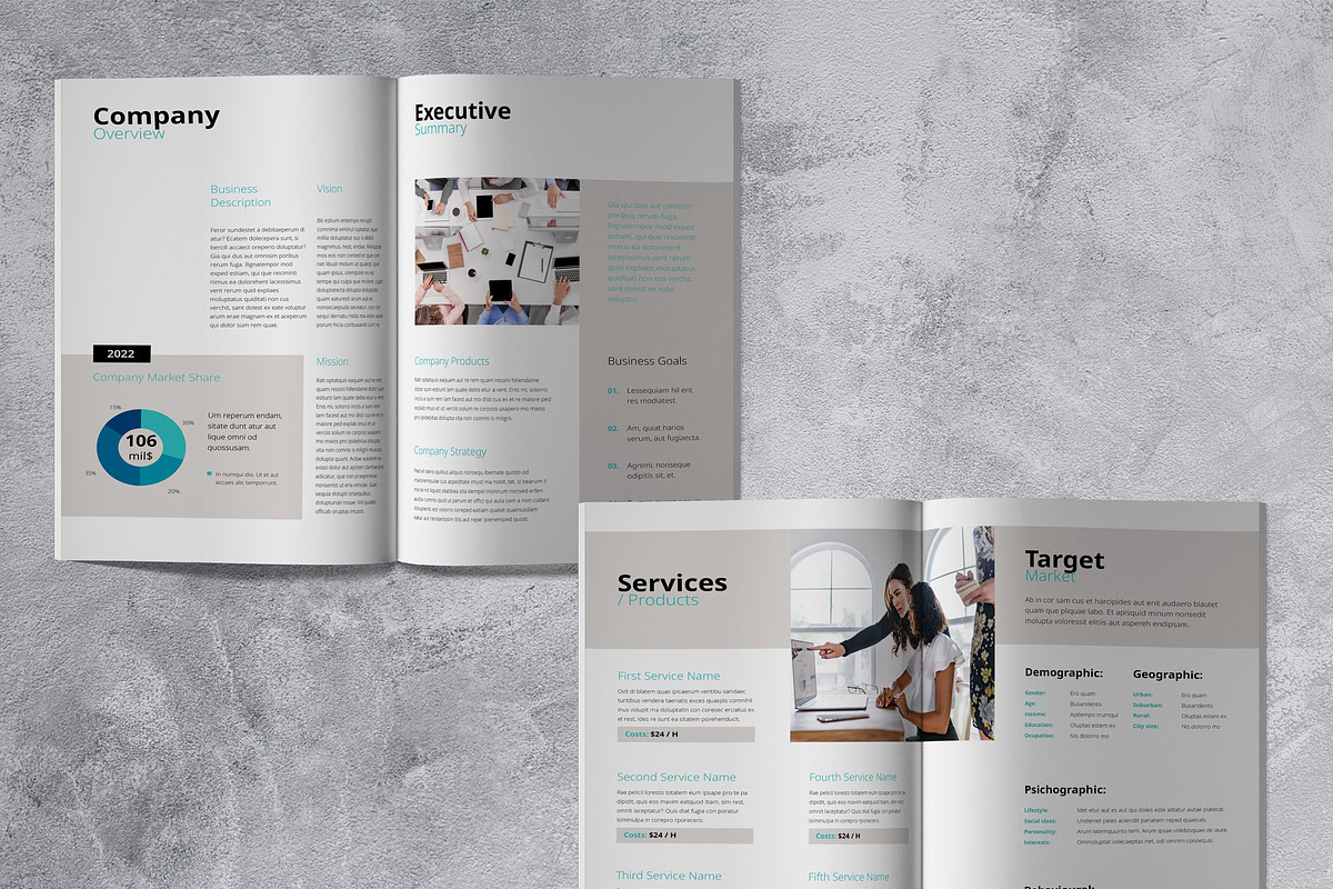 Business Plan Template, a Brochure Template by Sabin (Photo 2 of 6)