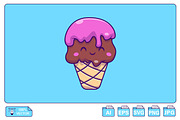 Cute Ice Cream Cone Cartoon, a Food Illustration by Artstorystudio (Thumbnail 1 of 3)