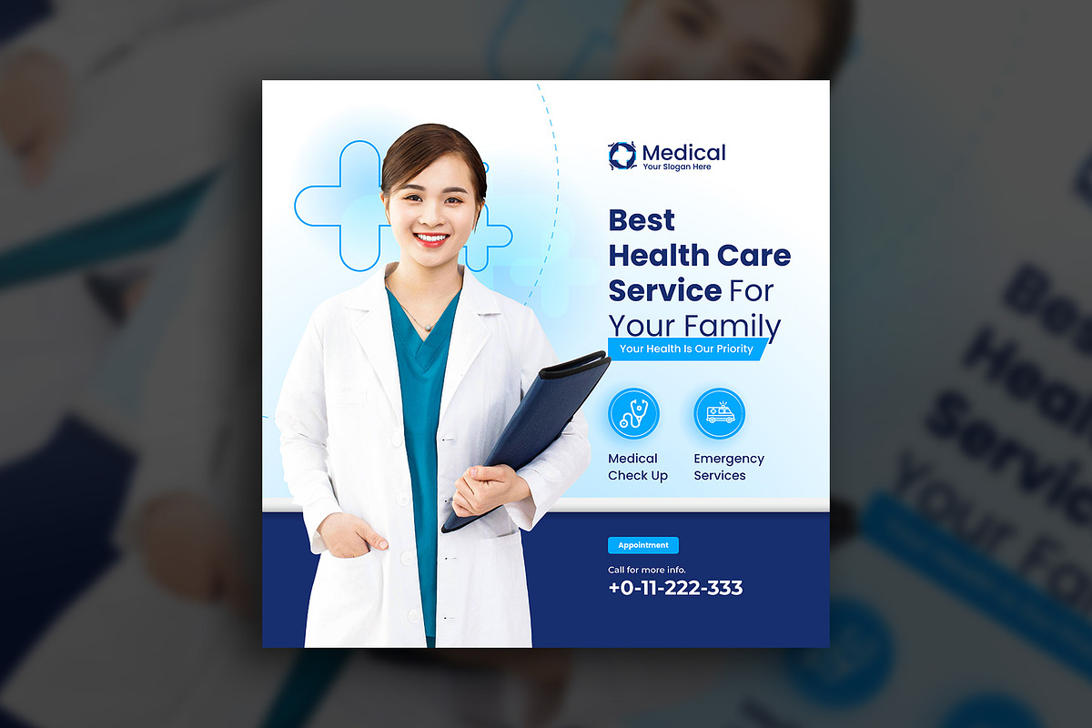 Healthcare medical social media post, a Social Media Template by Tanmoy Topu (Photo 4 of 11)