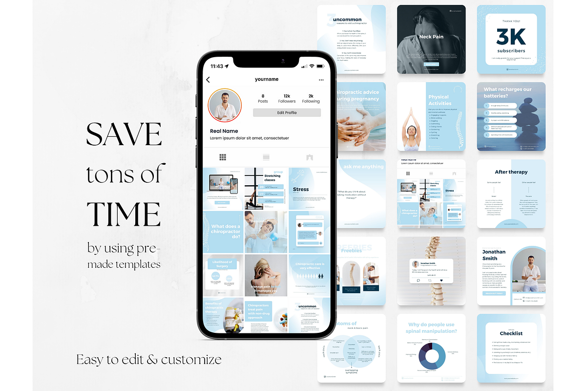60 Chiropractor Posts, a Social Media Template by PatternLab. (Photo 3 of 7)