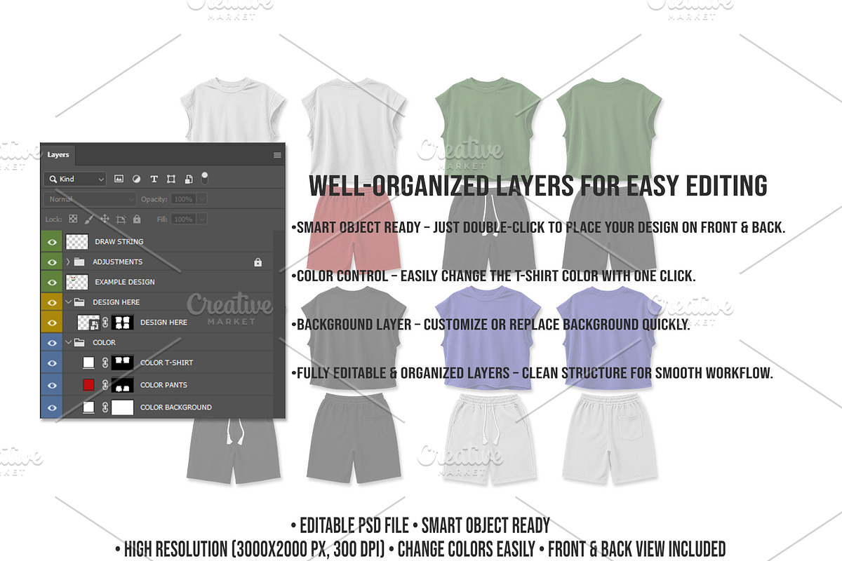 Streetwear Shirt Set Mockup PSD, a Shirt Mockup by std.badboy (Photo 3 of 4)