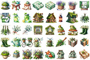 Green Summer Cottagecore Clipart, an Illustration by Sublimation Artist (Thumbnail 2 of 6)