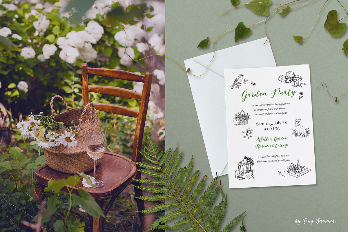 THE POET'S MUSE: Line Art Collection, a Decorative Illustration by long summer (Photo 2 of 13)