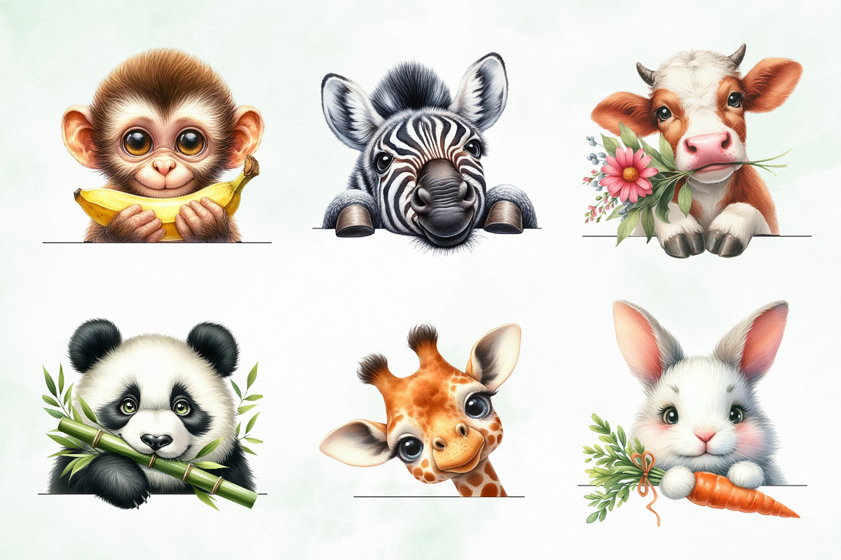Quirky Peeking Animal PNG Clipart, an Illustration by Creative Art (Photo 9 of 9)