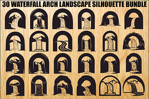 Waterfall Arch Landscape SVG Bundle, an Illustration by jahid234