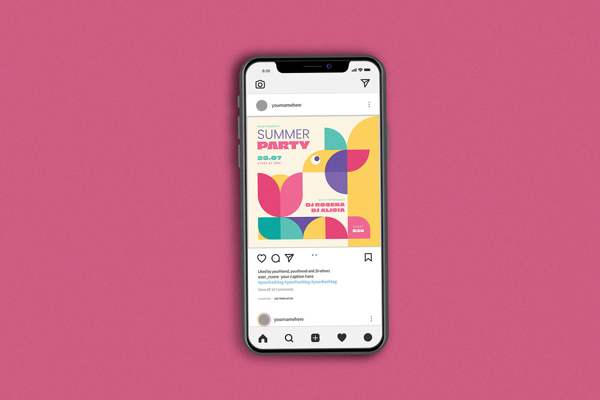 Summer Party Geometry, a Flyer Template by Me55enjah Design (Photo 3 of 4)