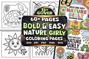 Bold and Easy Nature Girly Coloring, a Seasonal Illustration by Craftsbeefy
