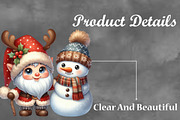 Christmas Santa With Snowman Clipart, a Seasonal Illustration by Craft Nest (Thumbnail 3 of 5)