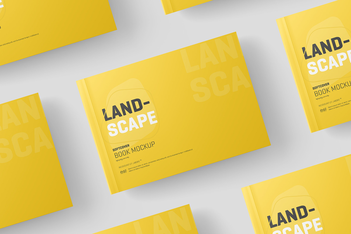 Landscape Softcover Book Mockup, a Mockup by Toasin Studio (Photo 6 of 17)