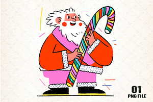 Retro Christmas Santa clipart, an Illustration by DreamCafeArt