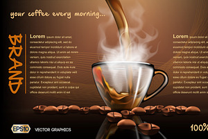 Vector Splash Steam Coffee Mockup