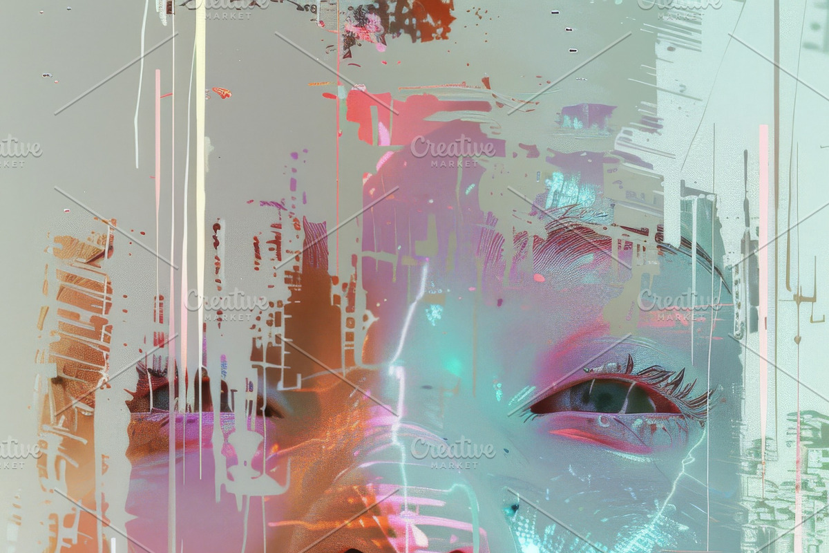90 Glitch faces, a Person Illustration by Handmadefont (Photo 38 of 94)