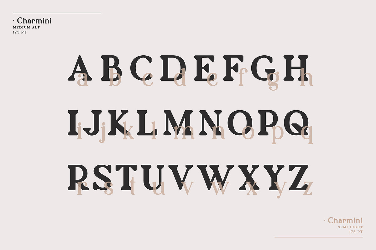 Charmini. Serif font family. preview 8
