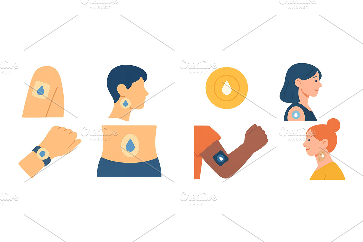 Illustrations of wearable health, a Healthcare Illustration by ZinetroN