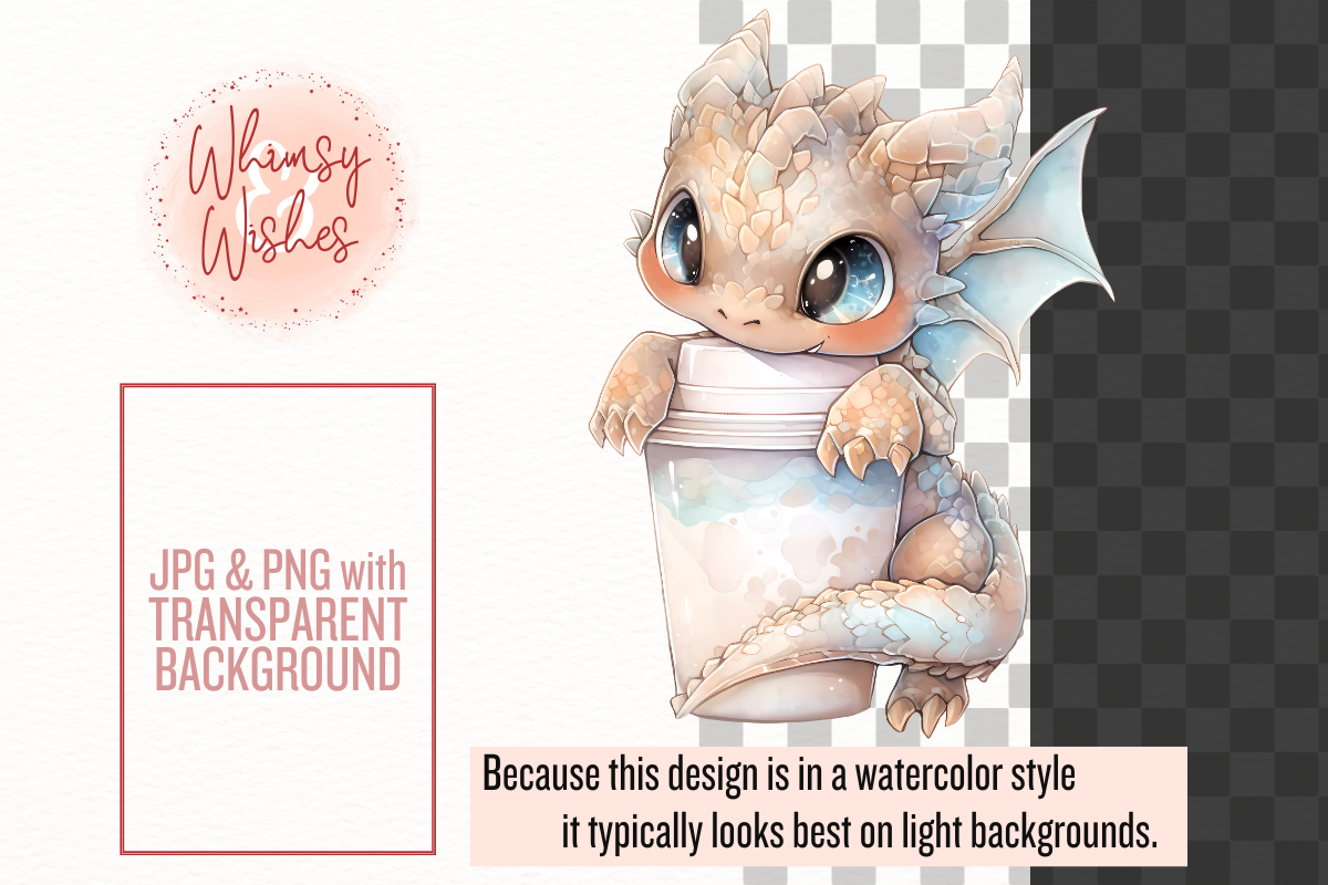 Dragons and Coffee Clip Art, a Food Illustration by Whimsy & Wishes (Photo 4 of 9)