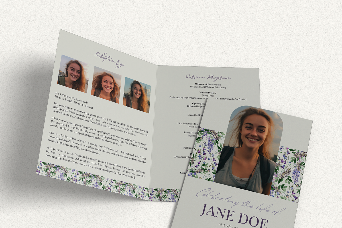Funeral Program Template Set I Canva, an Invitation Template by The Social Stuff (Photo 6 of 10)