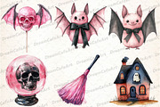 Black Pink Halloween Clipart, an Illustration by DreamCafeArt (Thumbnail 4 of 7)