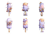 Whimsical Summer Ice Cream Clipart, an Illustration by GatewayDesign (Thumbnail 2 of 5)