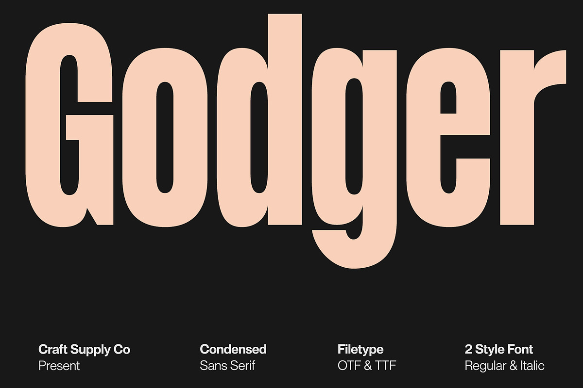 Godger – Condensed Sans Serif, a Sans Serif Font by Craft Supply Co. (Photo 1 of 8)
