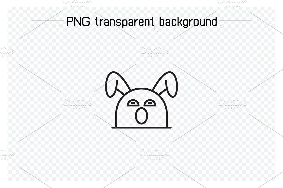Cute Rabbit Emoticons Illustrations, an Outline Icon by Designfour (Photo 4 of 7)