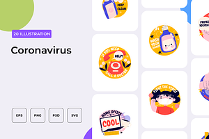 Coronavirus Illustration, an Outline Icon by Wencory
