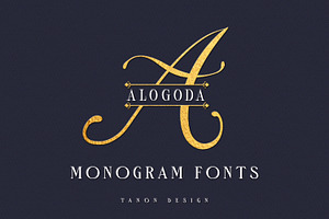 Alogoda Monogram font, luxury brand